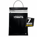 The car trash bag that hangs, seals, and tears off.