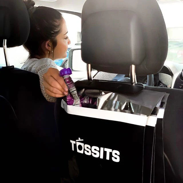 The car trash bag that hangs, seals, and tears off.